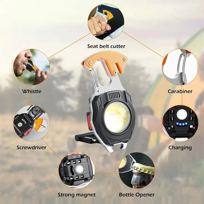 Multi-function keychain+light