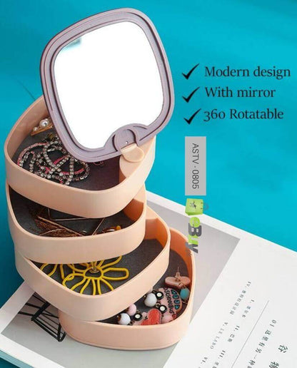 4 layer rotating Jewelry box with mirror 🪞